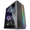 Mars Gaming MC-S1 Melns Kompakts Micro-ATX Spēļu Datora Korpuss ARGB Apgaismojums 12 Režīmi FRGB Ventilators Pilnībā Sānu Logs