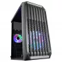 Mars Gaming MC-S2 Melns Kompakts Micro-ATX Spēļu Datora Korpuss ar 2 FRGB Varavīksnes Ventilatoriem, Priekšējo Resti un Pilna Izmēra Sānu Logu