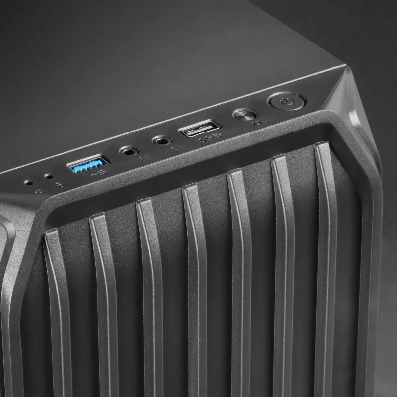Mars Gaming MC-S2 Melns Kompakts Micro-ATX Spēļu Datora Korpuss ar 2 FRGB Varavīksnes Ventilatoriem, Priekšējo Resti un Pilna Izmēra Sānu Logu