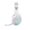 Mars Gaming MHW-100 balta bezvadu austiņām ARGB Flow Removable ENC Microphone Ultra-lightweight Active ENC + Passive Noise Cancellation Universal Compatibility