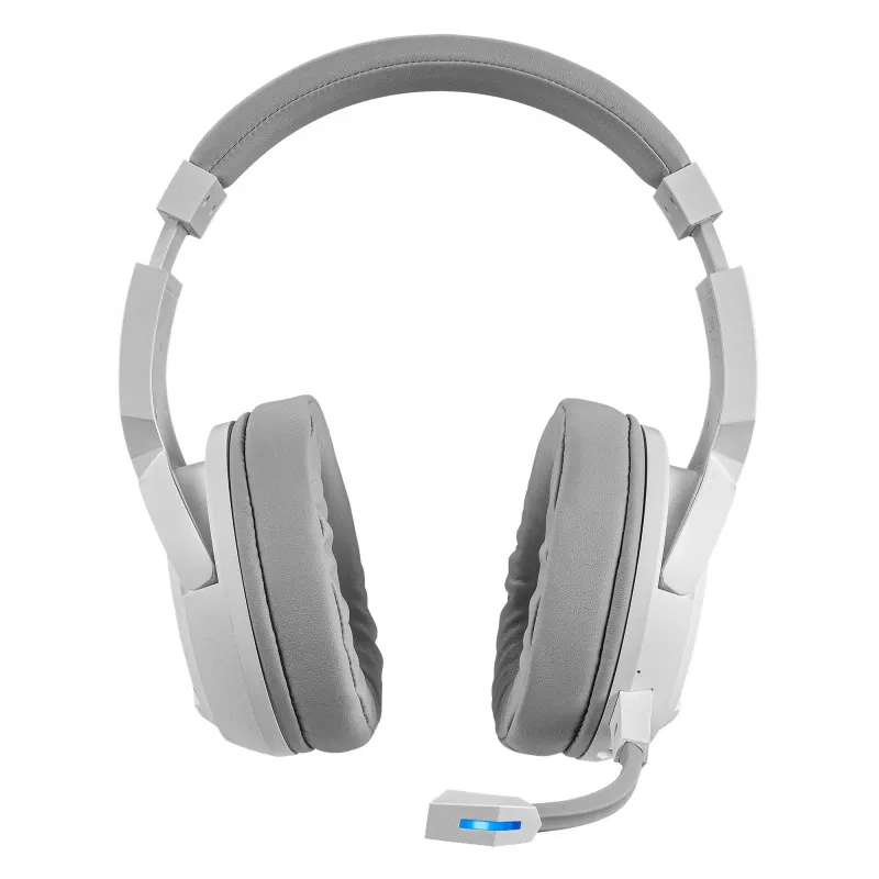 Mars Gaming MHW-100 balta bezvadu austiņām ARGB Flow Removable ENC Microphone Ultra-lightweight Active ENC + Passive Noise Cancellation Universal Compatibility