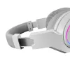 Mars Gaming MHW-100 balta bezvadu austiņām ARGB Flow Removable ENC Microphone Ultra-lightweight Active ENC + Passive Noise Cancellation Universal Compatibility