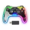 Mars Gaming MGP-24 bezvadu spēļu kontrolieris 2.4GPRO Neon RGB ar duālo haptisko vibrāciju un analogajiem kursorsvirām kontrolieris priekš PC PS3 PS4 XBOX360 Raspberry Pi Mac Android