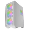 Mars Gaming MC-KX balta Premium E-ATX Gaming Tower FREEZER CPU System 5 Ultra-quiet ARGB Fans ARGB kontrolieris and RF kontrolieris Mesh Front