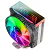 Mars Gaming MCPU-VR melns CPU radiators ar dubulto bezgalības spoguļa ARGB efektu, 4 HCT siltuma caurulītēm, 180 W TDP un ultraklusu 12 cm PWM ventilatoru
