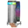 Mars Gaming MCPU-VR melns CPU radiators ar dubulto bezgalības spoguļa ARGB efektu, 4 HCT siltuma caurulītēm, 180 W TDP un ultraklusu 12 cm PWM ventilatoru