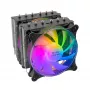 Mars Gaming MCPU-XT Melns CPU Heatsink Dual Tower Cooling 6 HCT Heatpipes TDP 300W 2 ARGB PWM 12cm Fans
