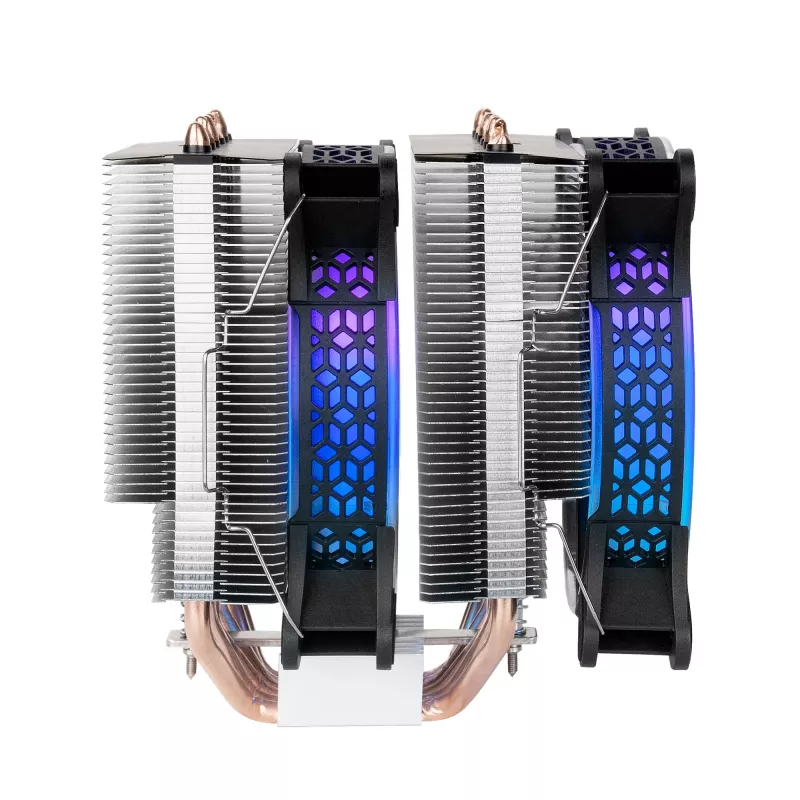 Mars Gaming MCPU-XT Melns CPU Heatsink Dual Tower Cooling 6 HCT Heatpipes TDP 300W 2 ARGB PWM 12cm Fans