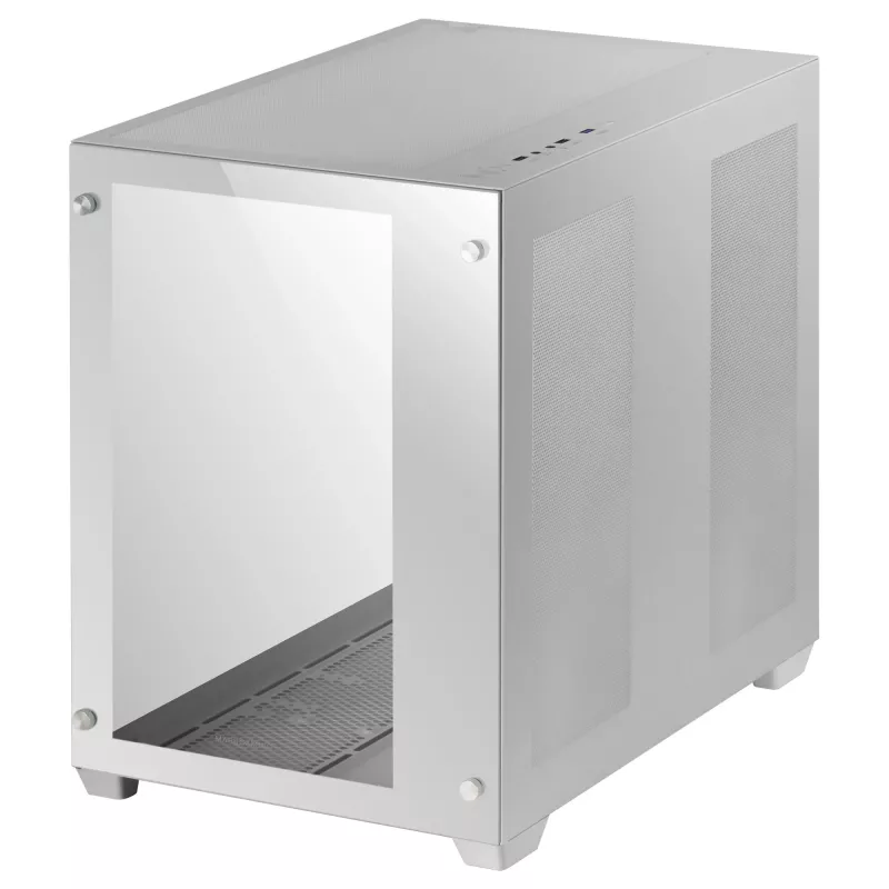 Mars Gaming MCV3 balta Custom XXL E-ATX Gaming Tower Front and Side Tempered Glass Window Dual Chamber Modular Frame