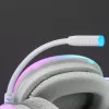 Mars Gaming MH-GLOW balta 360° Full Chroma RGB Flow galvas austiņas ar trokšņu slāpēšanas mikrofonu, ultra vieglu dizainu, atmiņas putu ausu spilventiņiem un universālu savietojamību