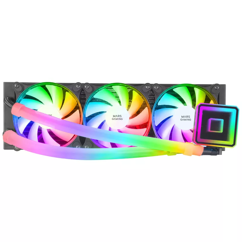 Mars Gaming ML-ULTRA360 Melns Liquid CPU Cooling TDP 650W Infinity Mirror 3 Silent FDB ARGB Fans ARGB Tubes Universal Multisocket