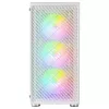 Mars Gaming MC-F balta, ATX Gaming Semitornis, pilnībā rūdīta stikla logs, metāla sieta priekšpuse, 4x 120mm ARGB ventilatori