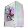 Mars Gaming MC-F balta, ATX Gaming Semitornis, pilnībā rūdīta stikla logs, metāla sieta priekšpuse, 4x 120mm ARGB ventilatori