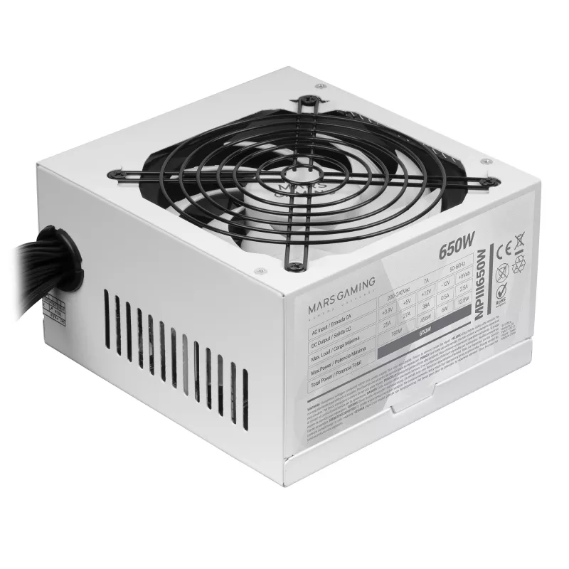 Mars Gaming MPIII650 barošanas bloks 650 W 20+4 kontaktu ATX ATX Balts