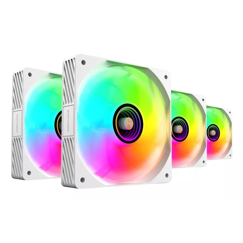 Mars Gaming MFSI4KITW datora dzesēšanas sistēma Datora korpusa ventilators 12 cm Balts