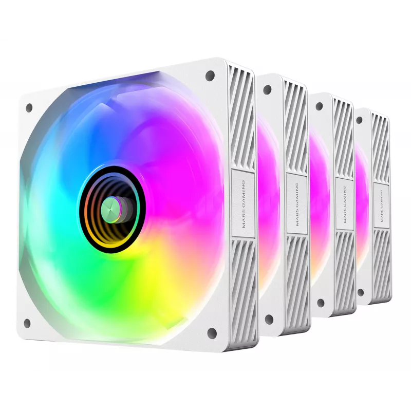 Mars Gaming MFSI4KITW datora dzesēšanas sistēma Datora korpusa ventilators 12 cm Balts