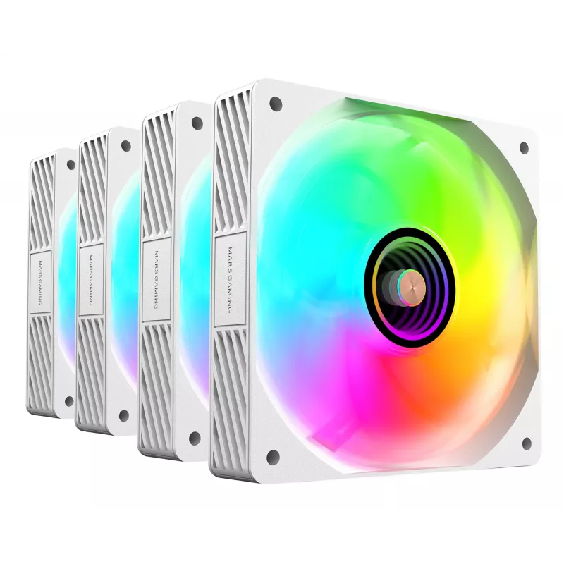 Mars Gaming MFSI4KITW datora dzesēšanas sistēma Datora korpusa ventilators 12 cm Balts