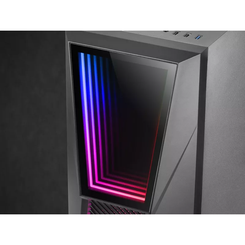 Mars Gaming MC777, ATX datora korpuss, ARGB apgaismojums, melns, PC, melns, ATX, micro ATX, Mini-ITX, zils, zaļš, sarkans, 15,8 cm, 31,8 cm