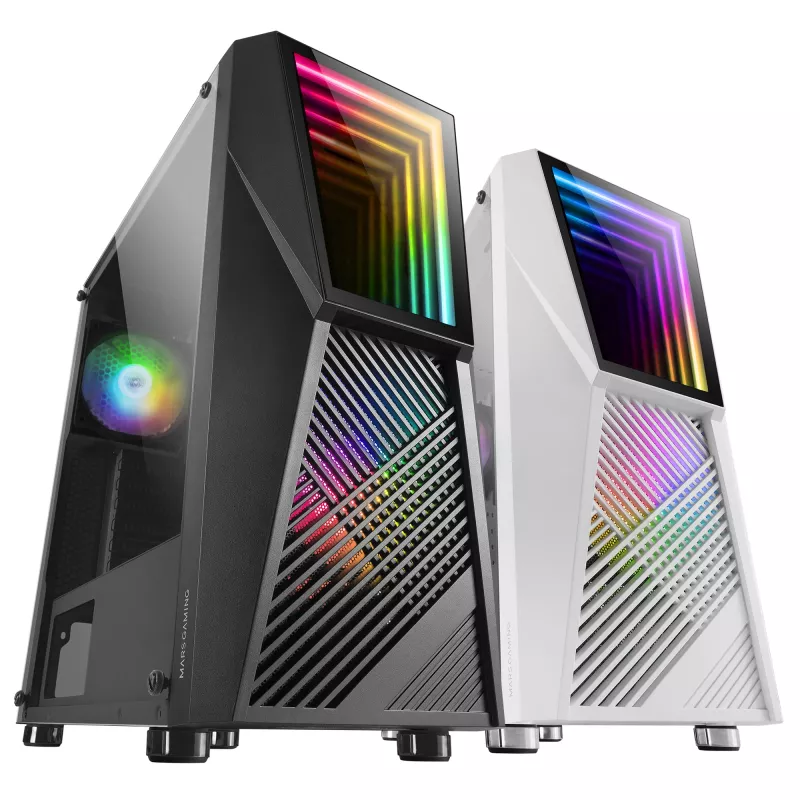 Mars Gaming MC777, ATX datora korpuss, ARGB apgaismojums, melns, PC, melns, ATX, micro ATX, Mini-ITX, zils, zaļš, sarkans, 15,8 cm, 31,8 cm