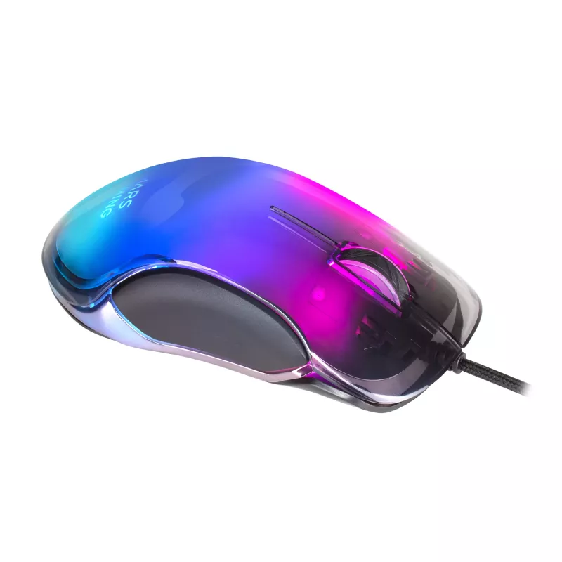 Mars Gaming MMGLOW Spēļu pele RGB Chroma-Glow spoguļa apdare 12800 DPI melna
