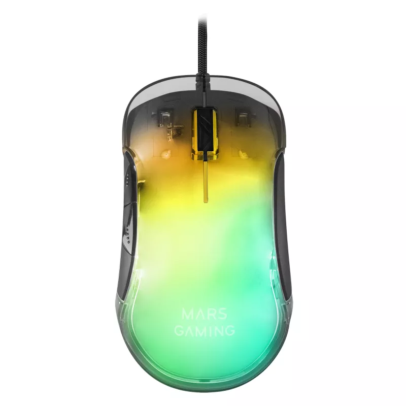 Mars Gaming MMGLOW Spēļu pele RGB Chroma-Glow spoguļa apdare 12800 DPI melna