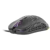 Mars Gaming MM55 melnā RGB Chroma spēļu pele īpaši viegla 55 g 12800 DPI HUANO mehāniskie slēdži