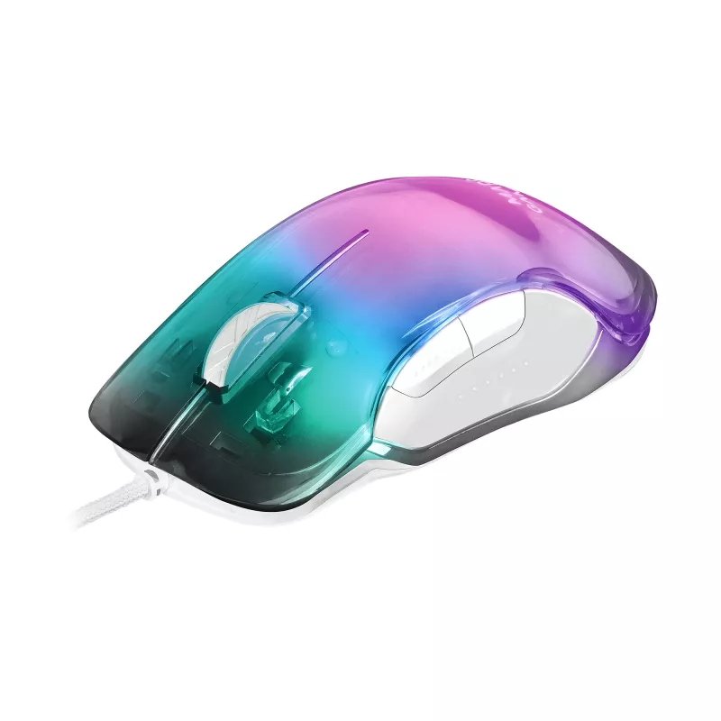 Mars Gaming MMGLOW Chroma-Glow RGB spēļu pele ar spoguļa apdari, īpaši viegla, 12800 DPI, balta