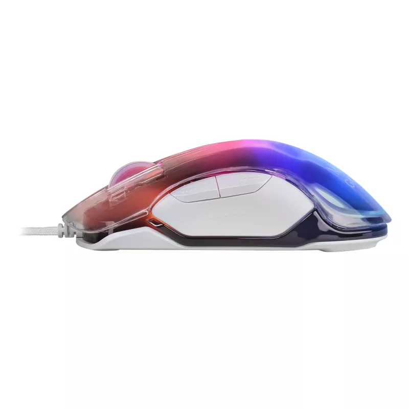 Mars Gaming MMGLOW Chroma-Glow RGB spēļu pele ar spoguļa apdari, īpaši viegla, 12800 DPI, balta