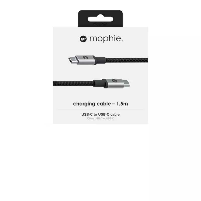 mophie uzlādes un sinhronizācijas kabelis — USB-C uz USB-C (3.1) 1,5 m — melns