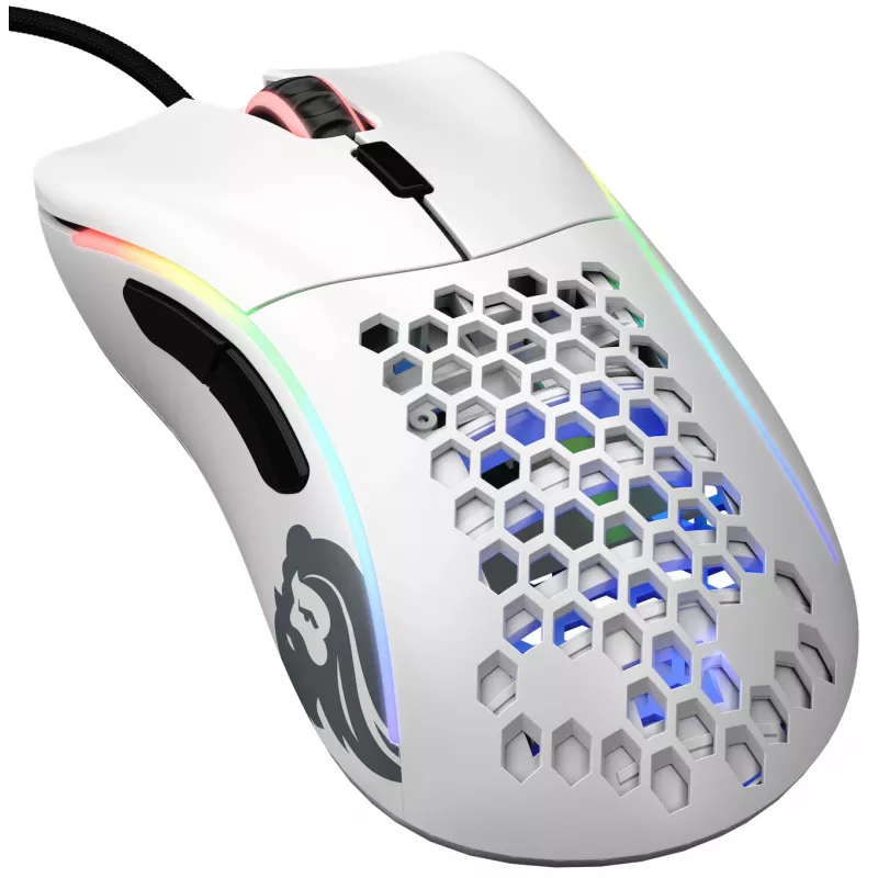 Glorious Gaming Glorious Model D Minus - Matte balta, labās rokas, optiskā, USB Type-A, 3200 DPI, 1 ms, Baltā