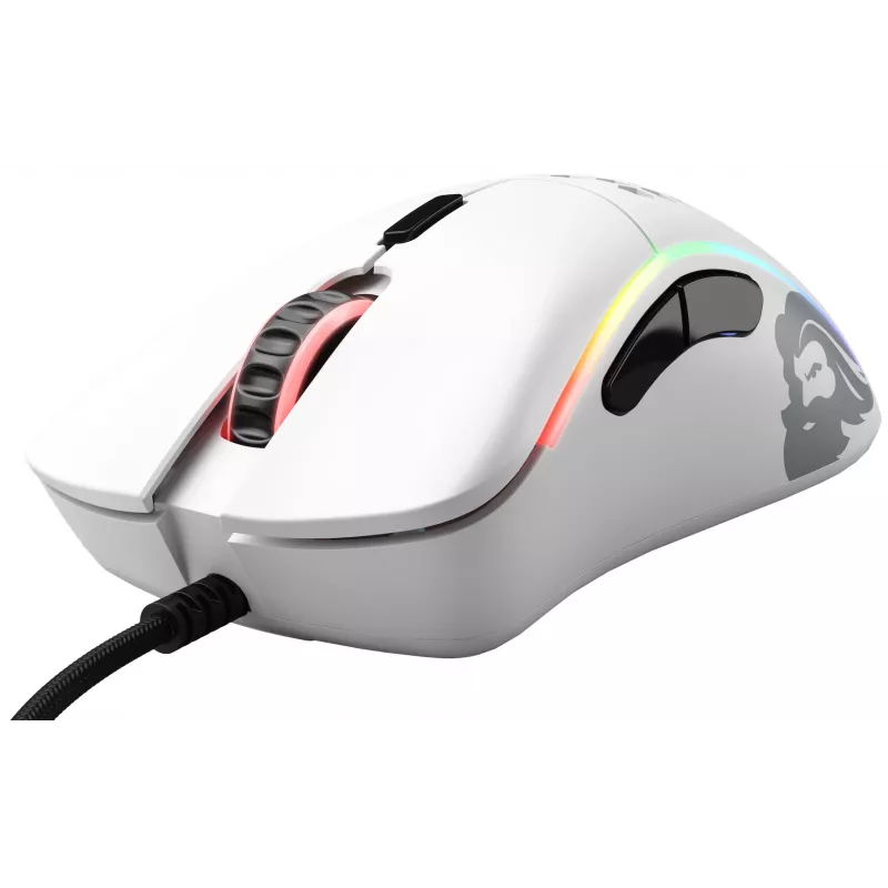 Glorious Gaming Glorious Model D Minus - Matte balta, labās rokas, optiskā, USB Type-A, 3200 DPI, 1 ms, Baltā