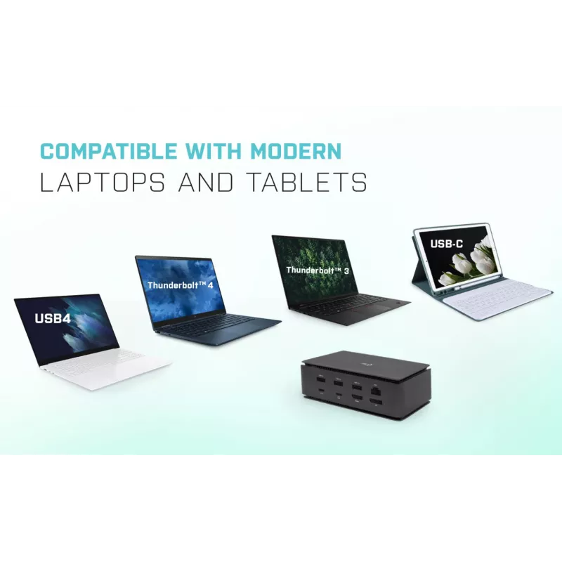 i-tec Metal USB4 dokstacija Dual 4K HDMI DP ar strāvas padevi 80 W + universālais lādētājs 100 W