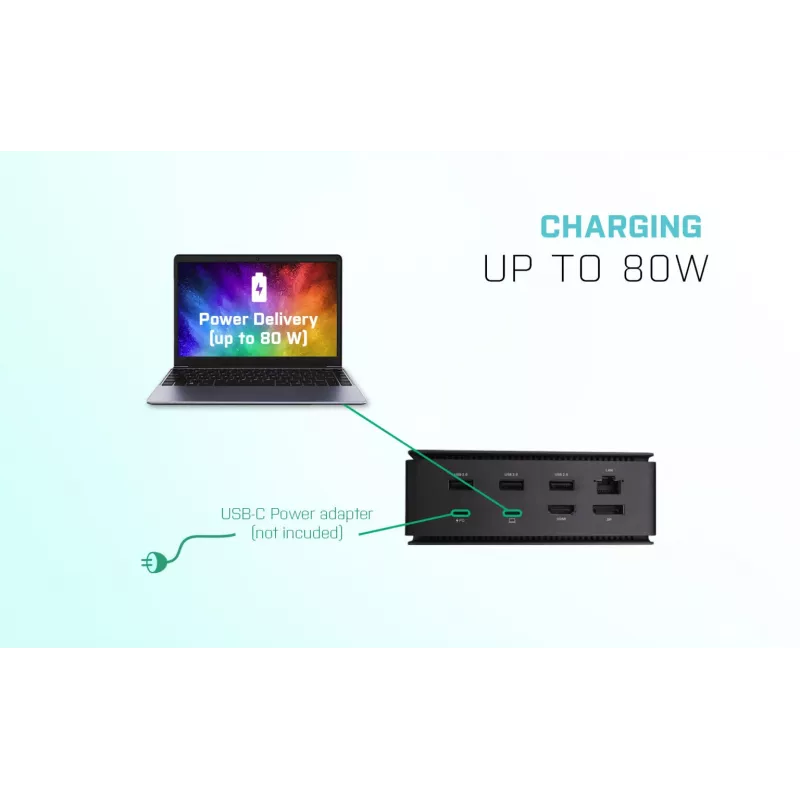 i-tec Metal USB4 dokstacija Dual 4K HDMI DP ar strāvas padevi 80 W + universālais lādētājs 100 W