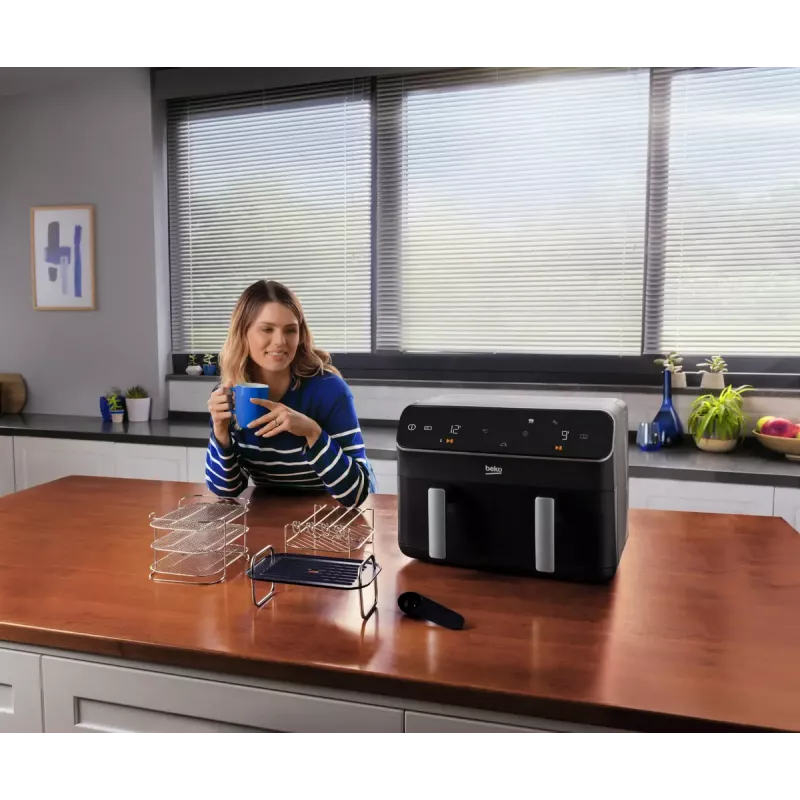 Karstā gaisa fritieris Beko FRL5388B ExpertFry 8,5 L 2400 W melns ar skārienvadību
