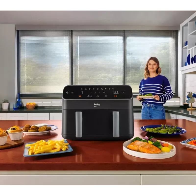 Karstā gaisa fritieris Beko FRL5388B ExpertFry 8,5 L 2400 W melns ar skārienvadību