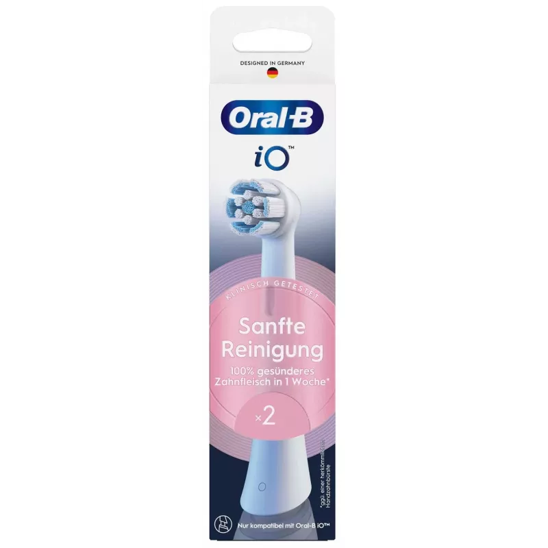 Elektriskās zobu birstes uzgaļi Oral-B iO Gentle Cleaning balta, 2 gab. iepakojumā