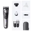 Bārdas trimmeris BRAUN BeardTrimmer 9 80789785, 20 garuma soļi, 0,5–20 mm, maiņstrāva/baterija, mitrs un sauss, pelēks