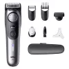 Bārdas trimmeris BRAUN BeardTrimmer 9 80789785, 20 garuma soļi, 0,5–20 mm, maiņstrāva/baterija, mitrs un sauss, pelēks