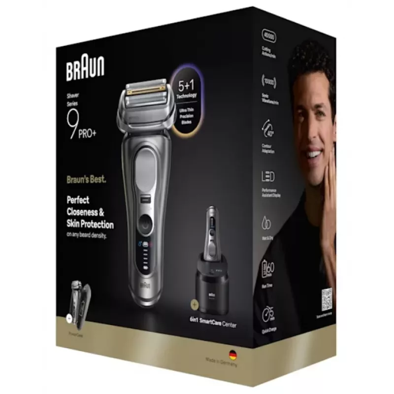 Folijas skuveklis Braun Series 9 Pro+ 9675cc pelēks sudrabains nerūsējošais tērauds