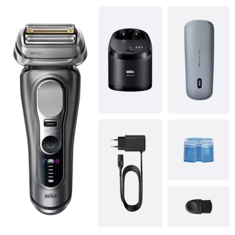 Folijas skuveklis Braun Series 9 Pro+ 9675cc pelēks sudrabains nerūsējošais tērauds