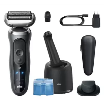 Folijas skuveklis Braun Series 7 72-C7200CC melns nerūsējošais tērauds litija jonu