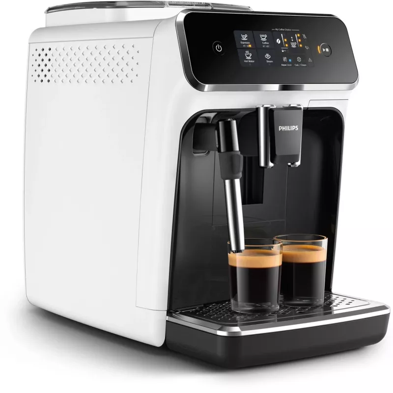 Espresso automāts Philips Series 2200 EP2223/40, pilnībā automātisks, 1,8 L ūdens tvertne, iebūvētas dzirnaviņas, 2 snīpji, 1500 W, melns