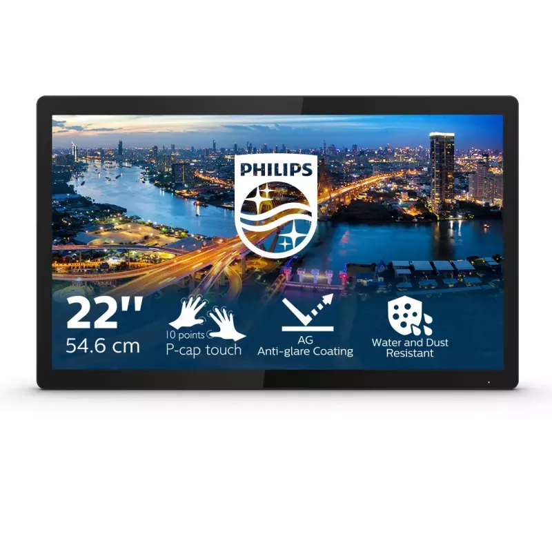 Philips B Line 222B1TFL/00 datormonitors 54,6 cm (21,5 collas) 1920 x 1080 pikseļi Full HD LED skārienjūtīgs ekrāns melns