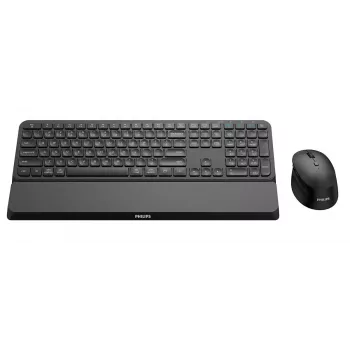 Philips 6000 sērija SPT6607B/31 tastatūra ar peli iekļauta Universāla RF bezvadu + Bluetooth Melna