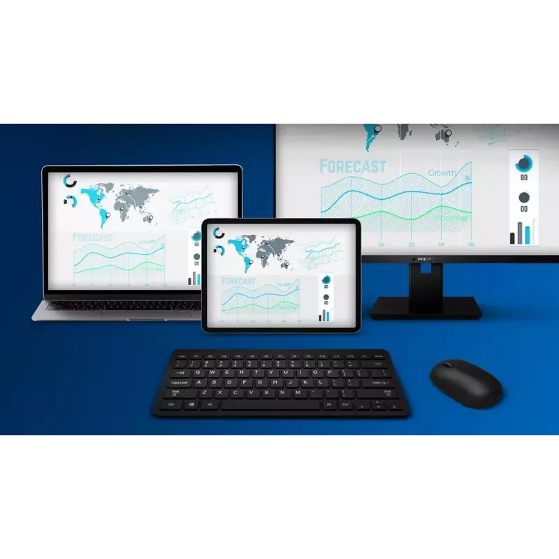 Philips 6000 sērija SPT6607B/31 tastatūra ar peli iekļauta Universāla RF bezvadu + Bluetooth Melna