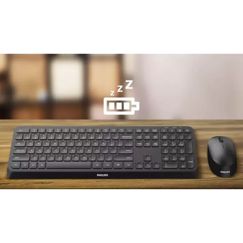 Philips 6000 sērija SPT6607B/31 tastatūra ar peli iekļauta Universāla RF bezvadu + Bluetooth Melna
