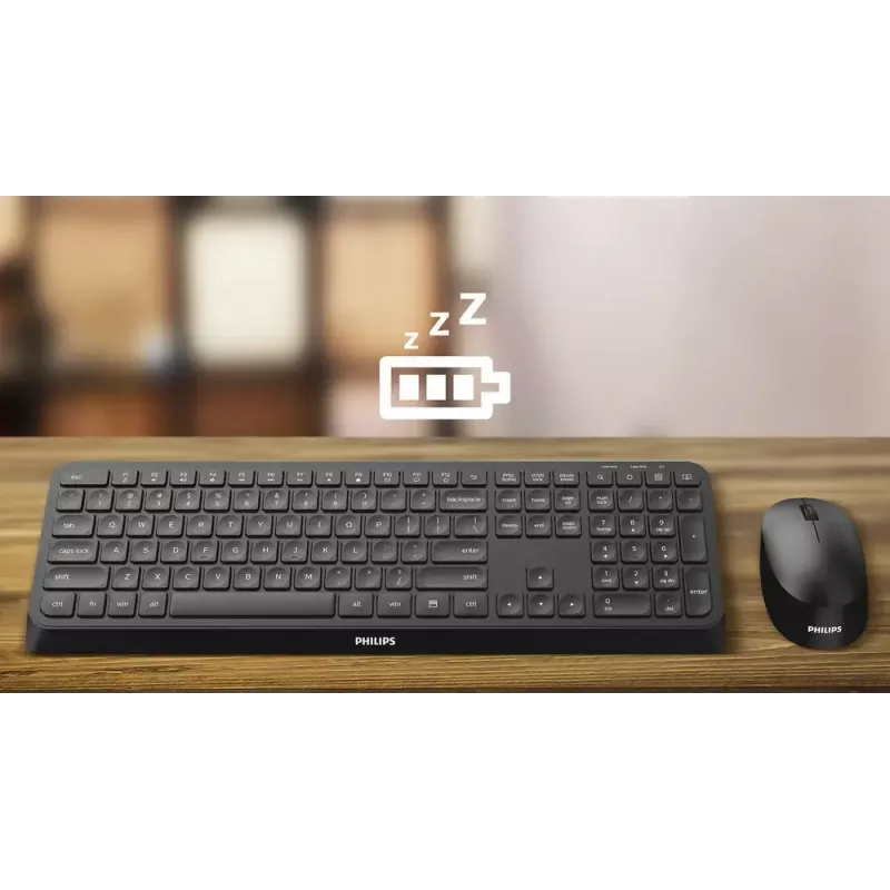 Bezvadu piemērota abām rokām optiskā pele Philips SPK7307WL/00 — RF bezvadu, 1600 DPI, 3 pogas, balta
