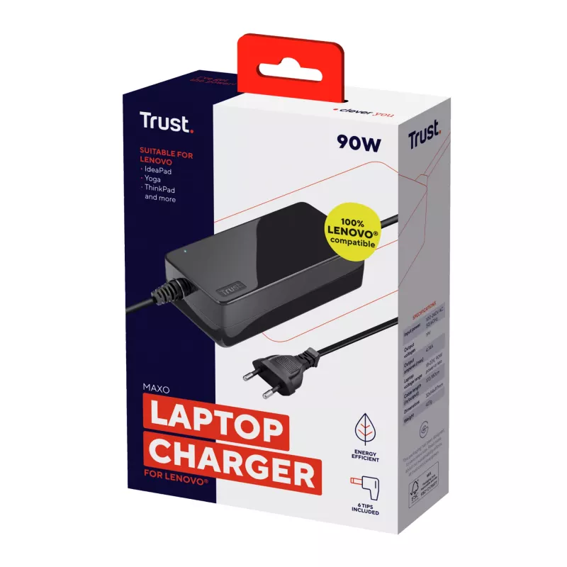 Trust 23394 strāvas adapteris/invertors iekštelpām 90 W melns