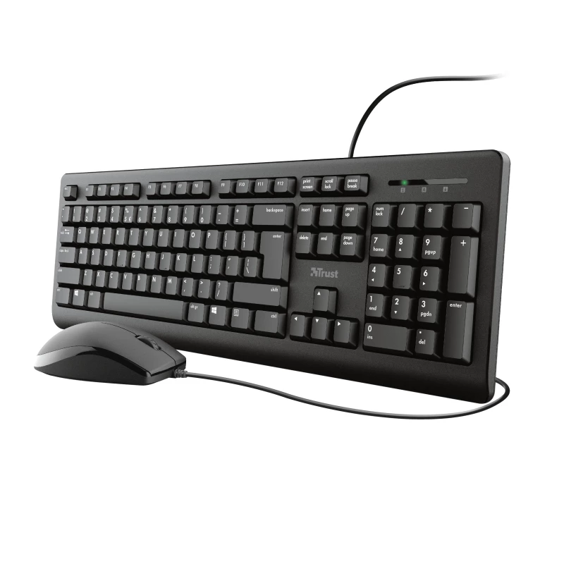 Trust Primo tastatūra Pele iekļauta Universāla USB AZERTY, Beļģu, Melna