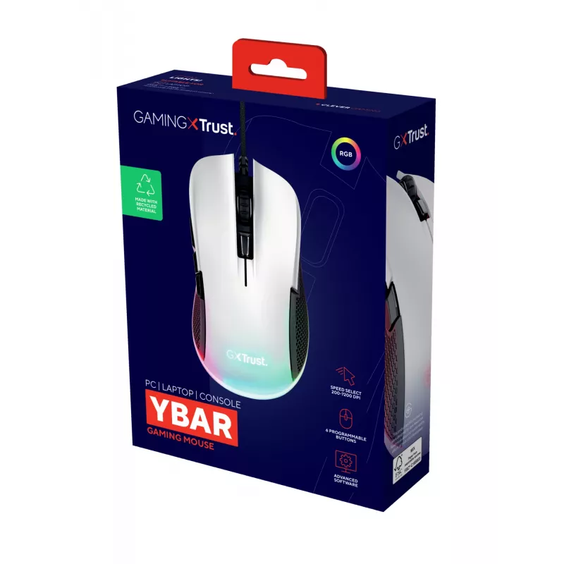 Trust GXT 922 Ybar pele Spēlēm Labās rokas USB Type-A Optiskā 7200 DPI